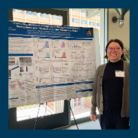 Student presenting research