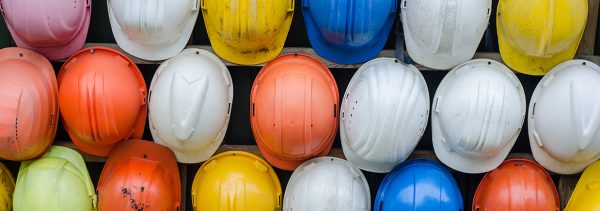 colorful construction hats