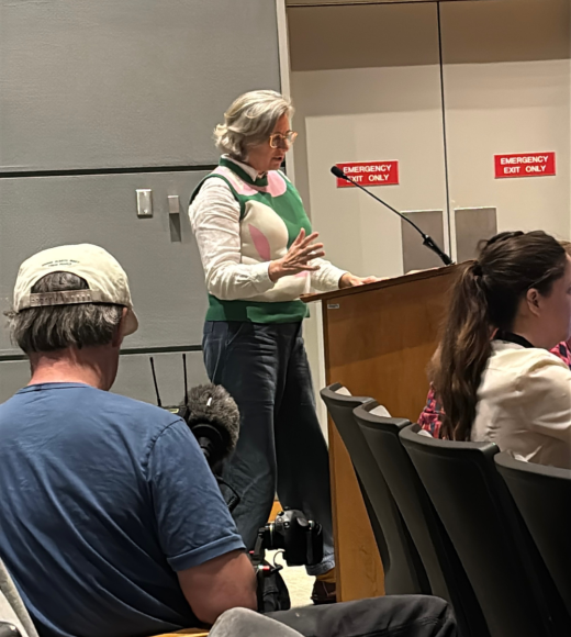 Dr. Jones providing public testimony